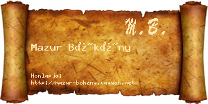 Mazur Bökény névjegykártya